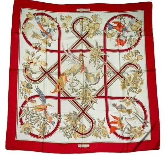 Hermès “Caraibes” 100% Silk Scarf - Picture 1 of 11